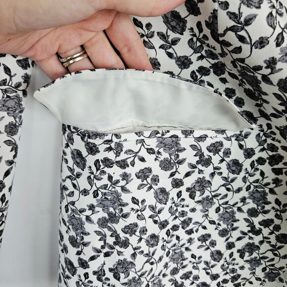 J. Ferrar Men’s 36S Slim Fit Floral Blazer White Gray Modern Statement Jacket - Picture 8 of 13